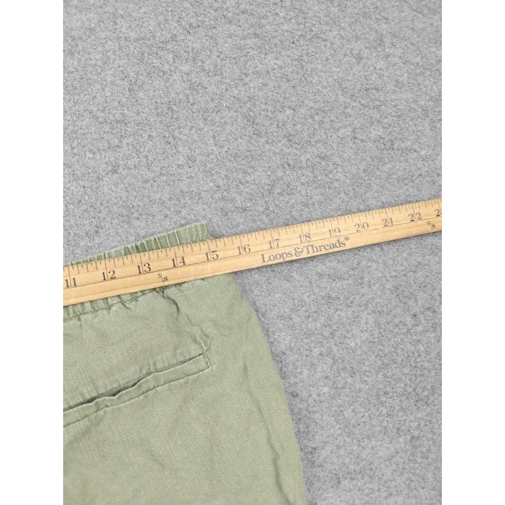 J Crew Pants Womens 4 Green Linen Twill Jogger Cuffed Elastic Waist Casual - Picture 7 of 10